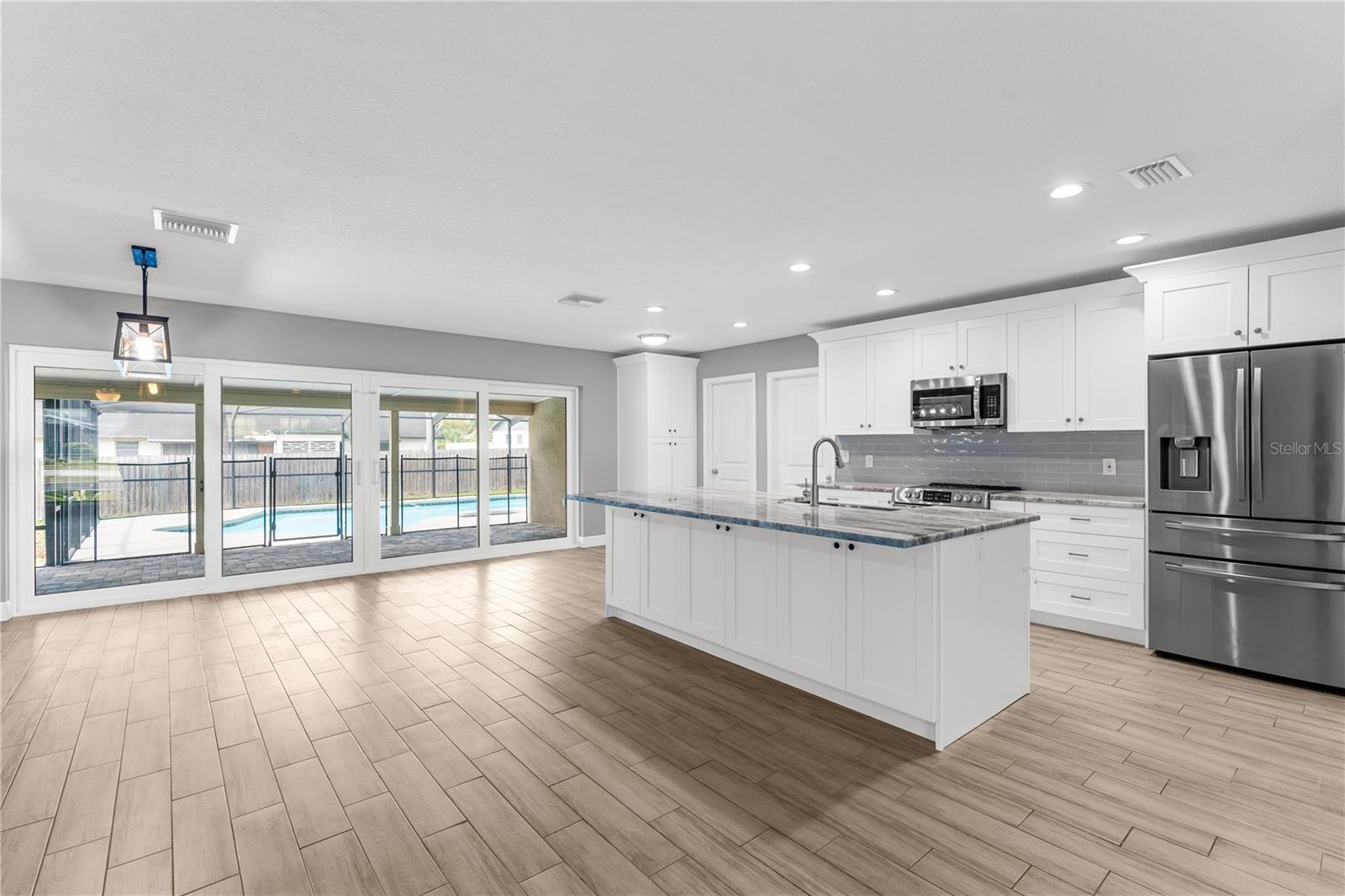 Dining Room with pool view