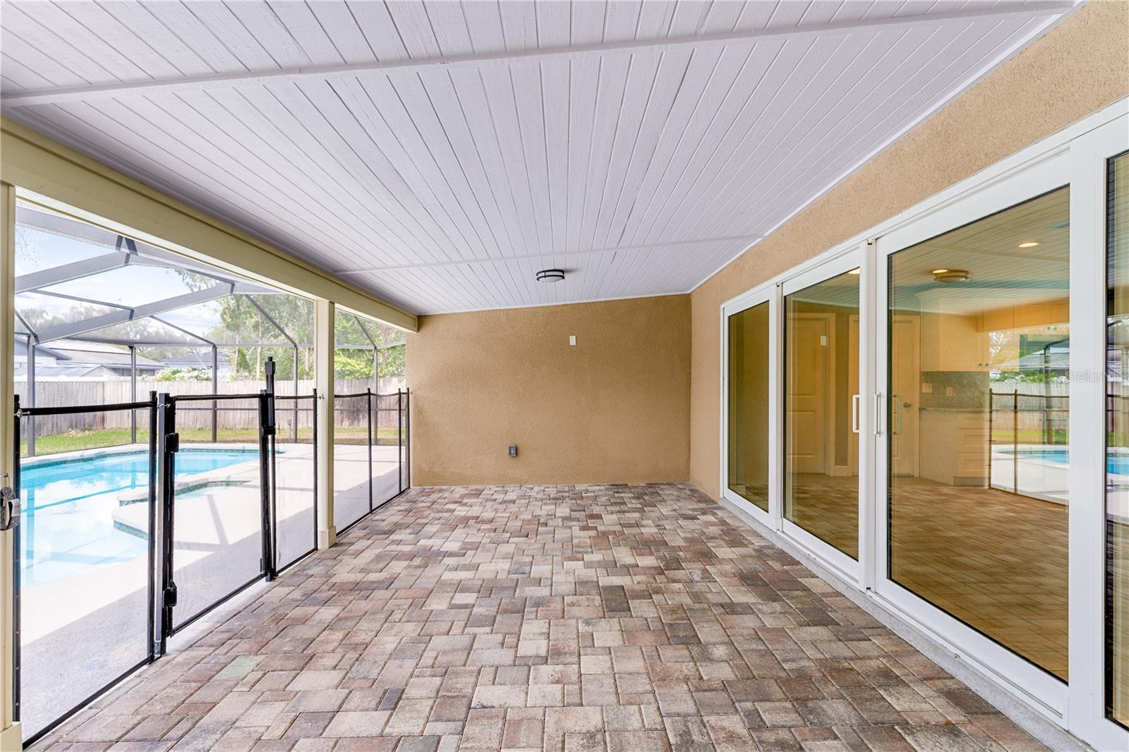 Lanai with safety pool gate