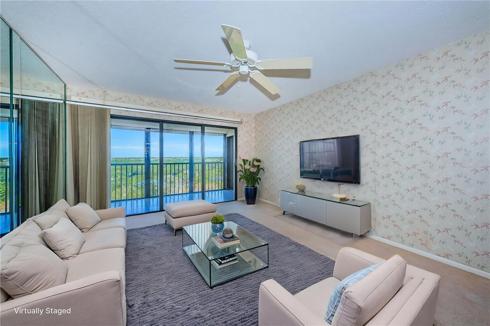 virtually staged living room