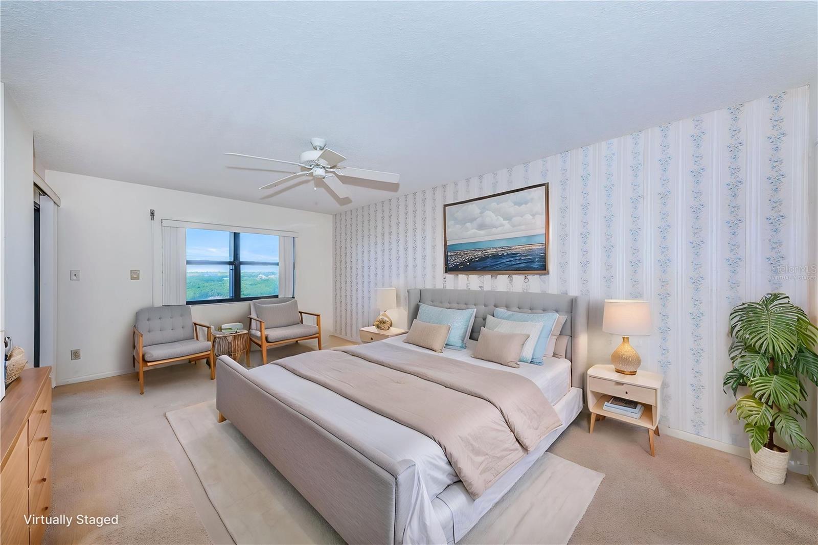 primary bedroom virtually staged