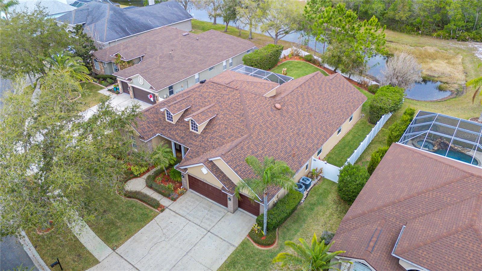Drone of home on Pond