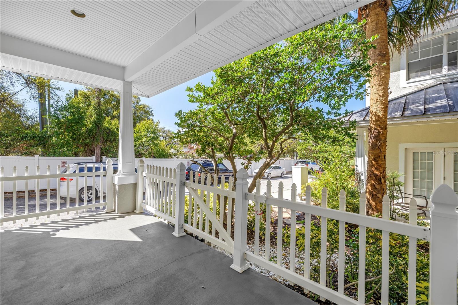 Large patio area for dining and relaxing.