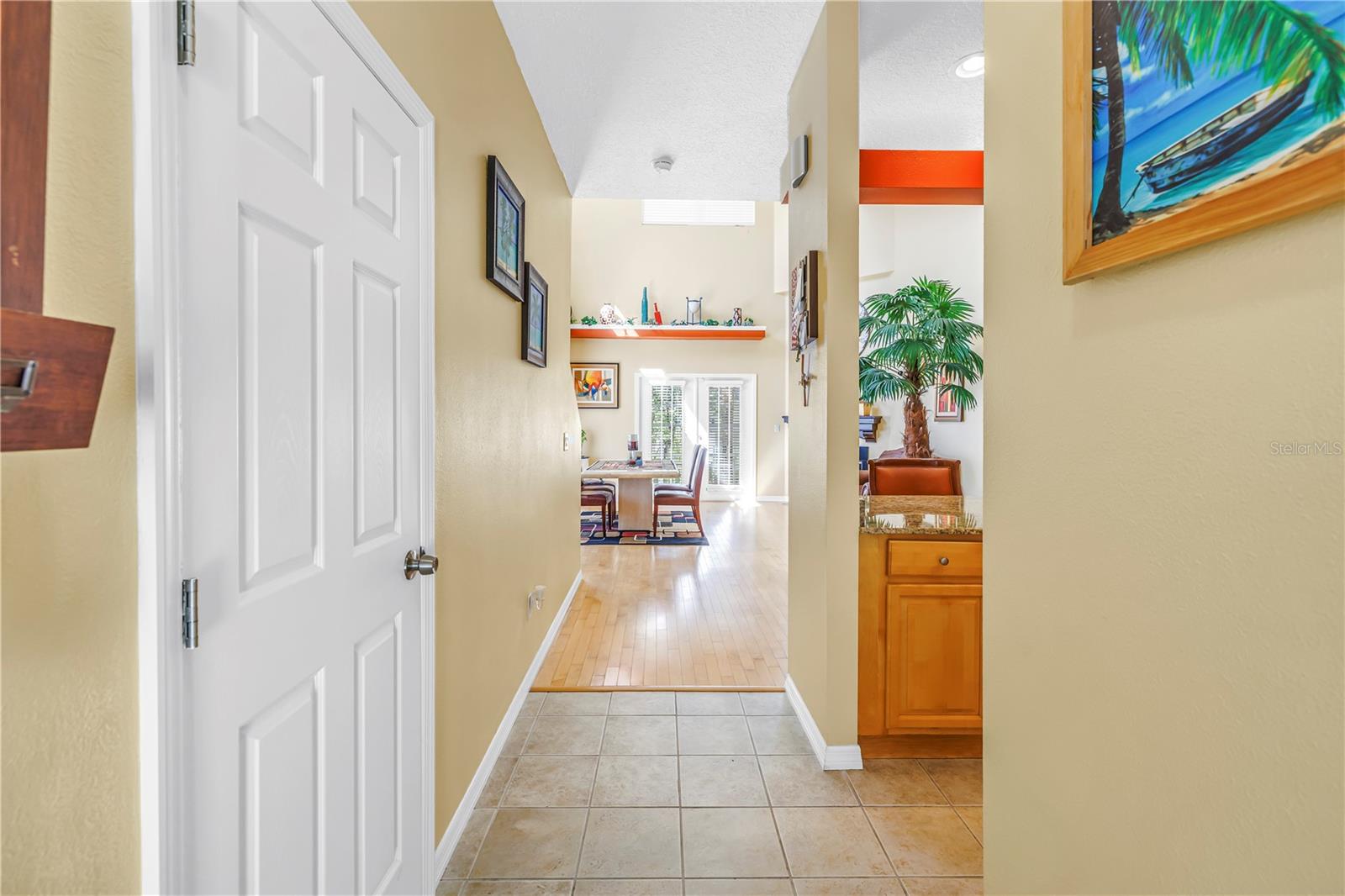 Entry from front door and garage.