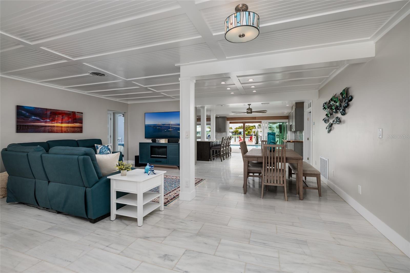 Living room open to views