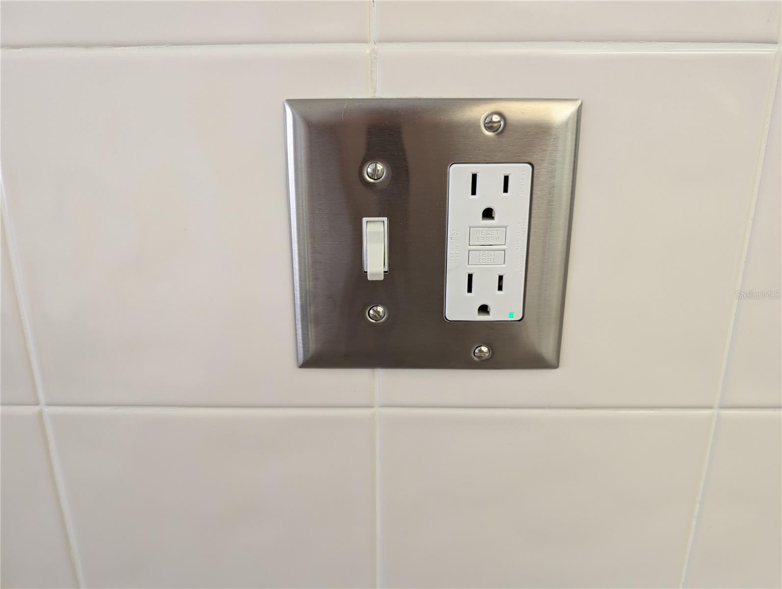 Several new GFIs (2025) installed in interior areas near water access.