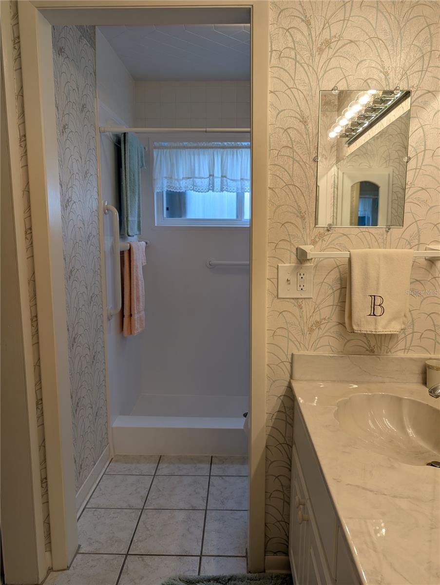 View into private wet room.