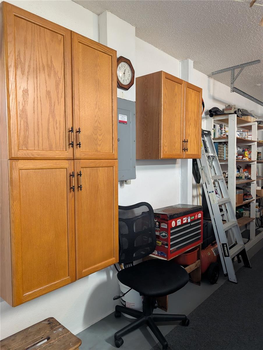 New 200 amp electrical panel (2025) and extra storage.