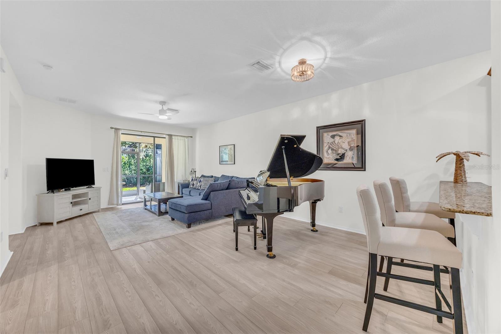 Dining area and living area