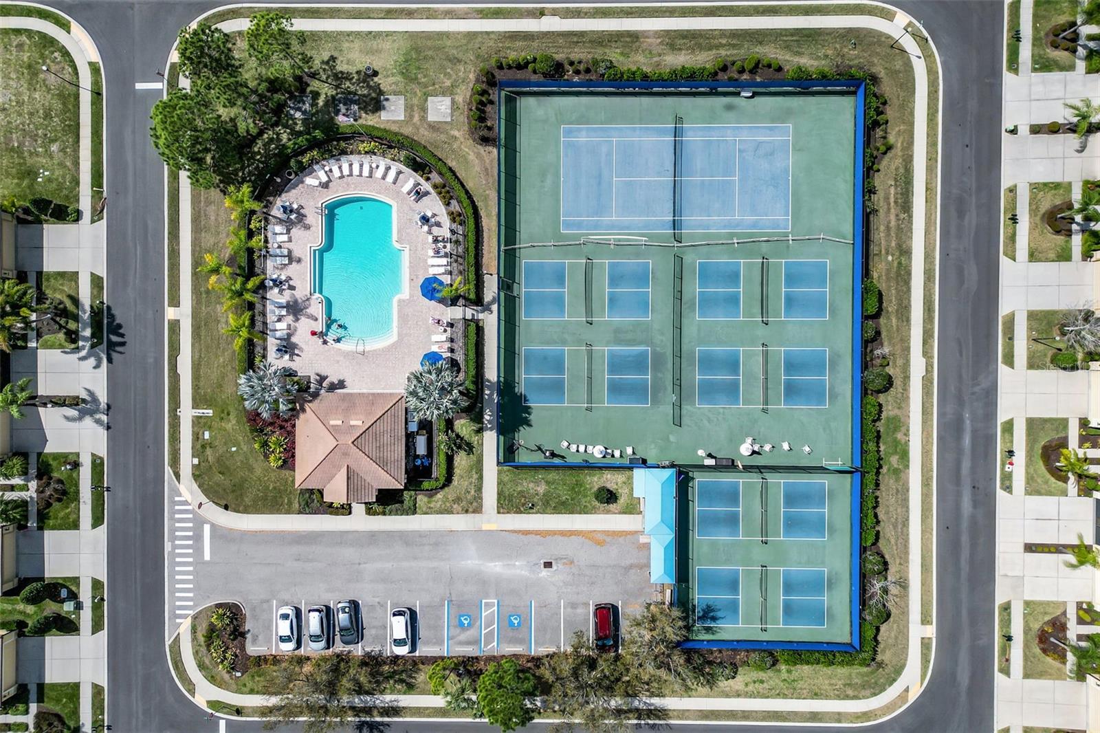 Pool and Pickleball steps from villa