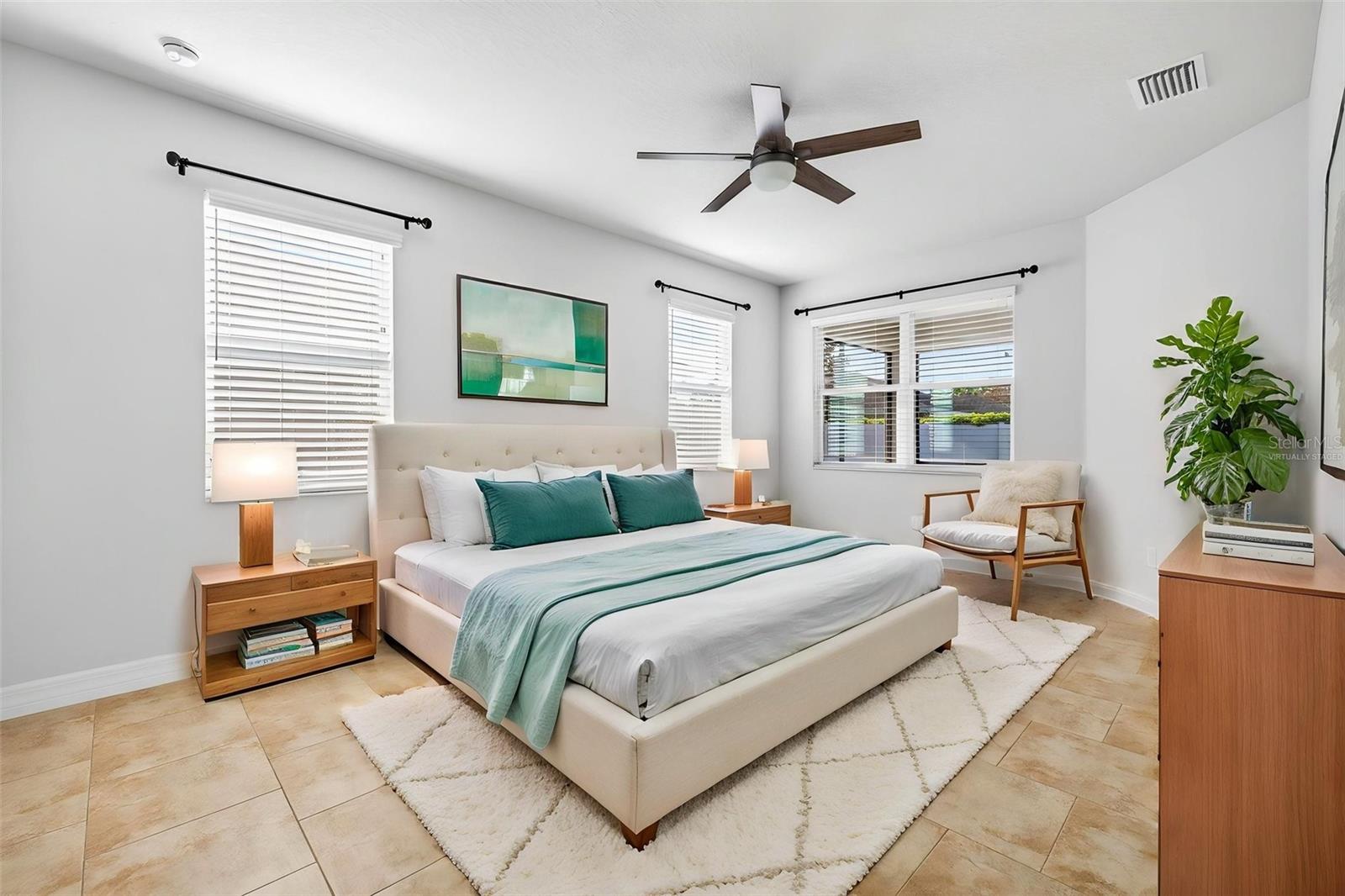 Primary suite virtually staged