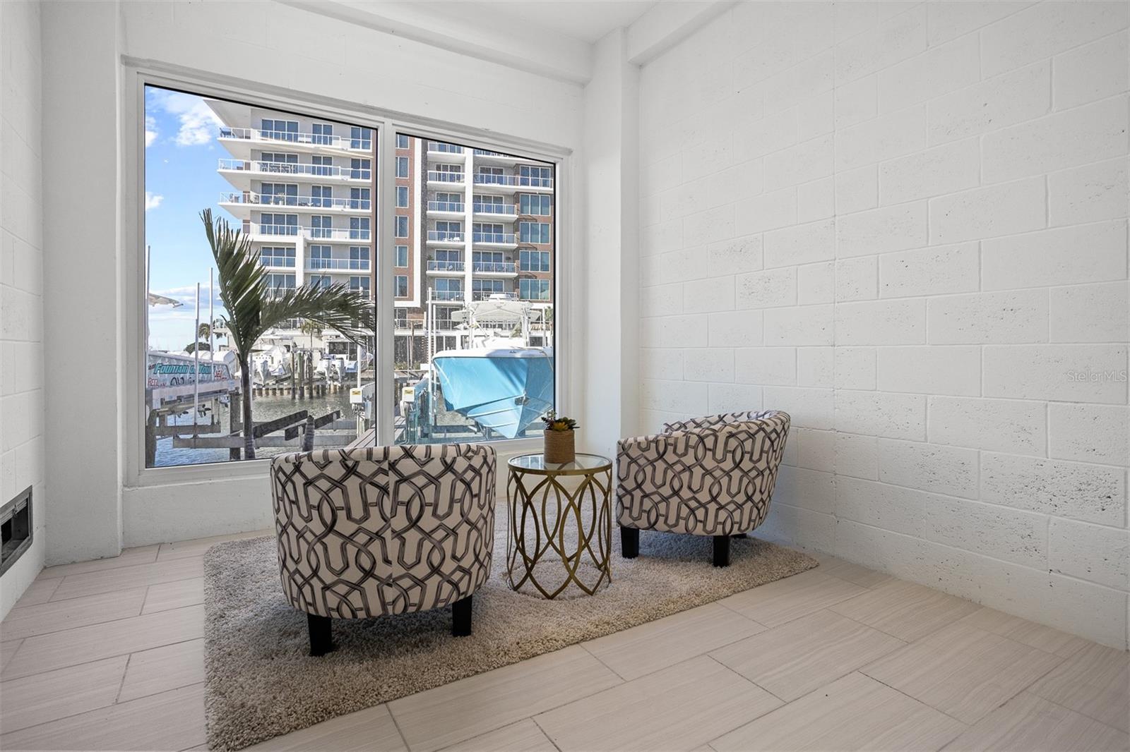 Ground floor room, could be used for exercise or viewing the marina