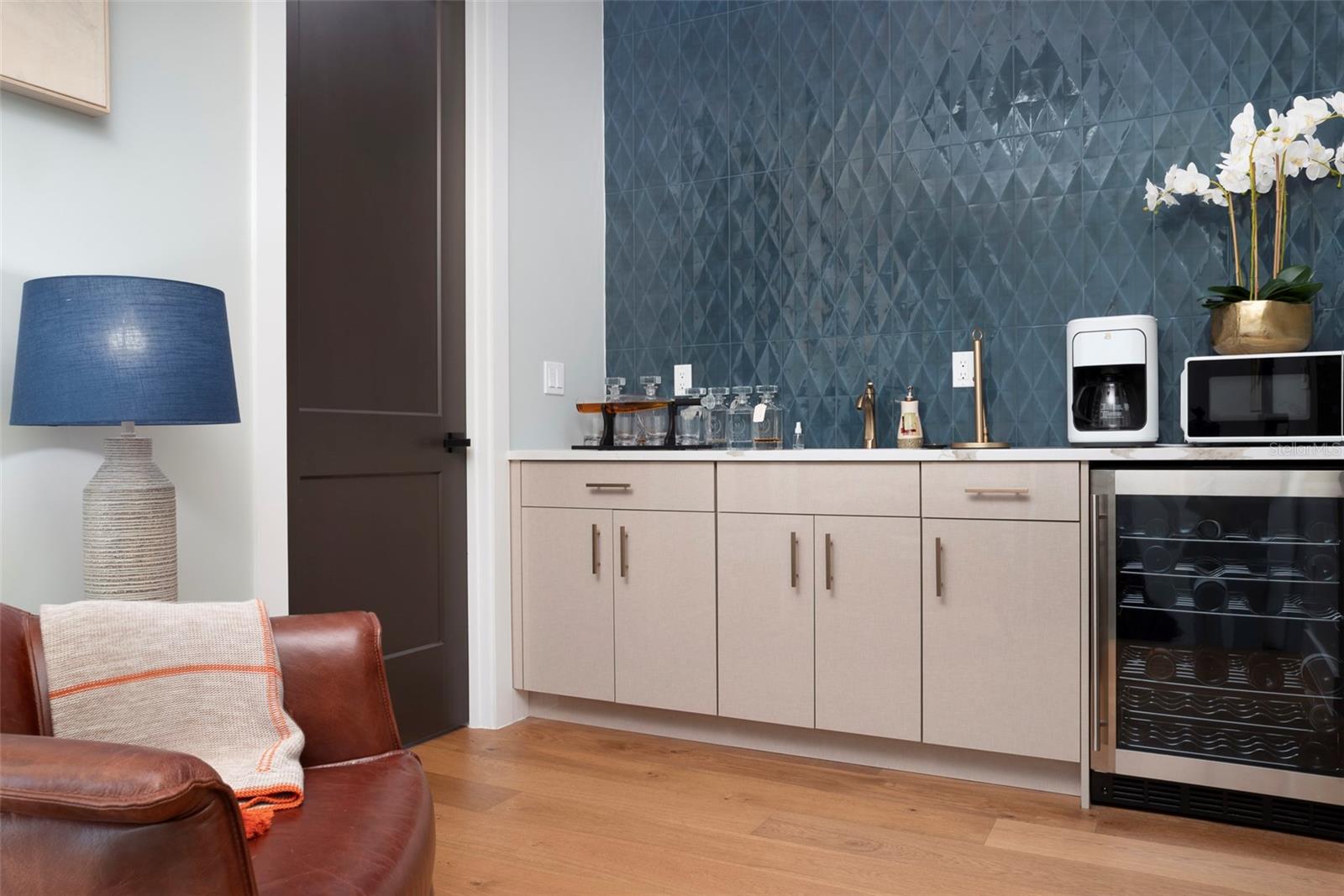 Landing with Beverage Center to enjoy a night cap or morning coffee