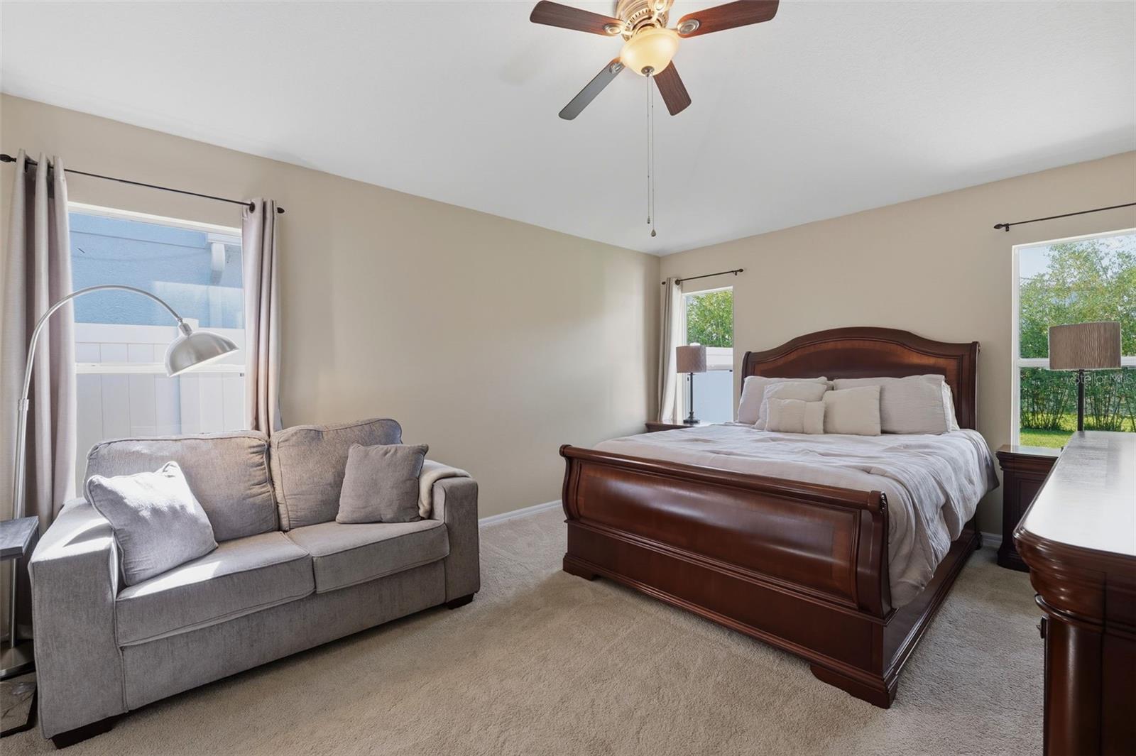 Spacious primary bedroom