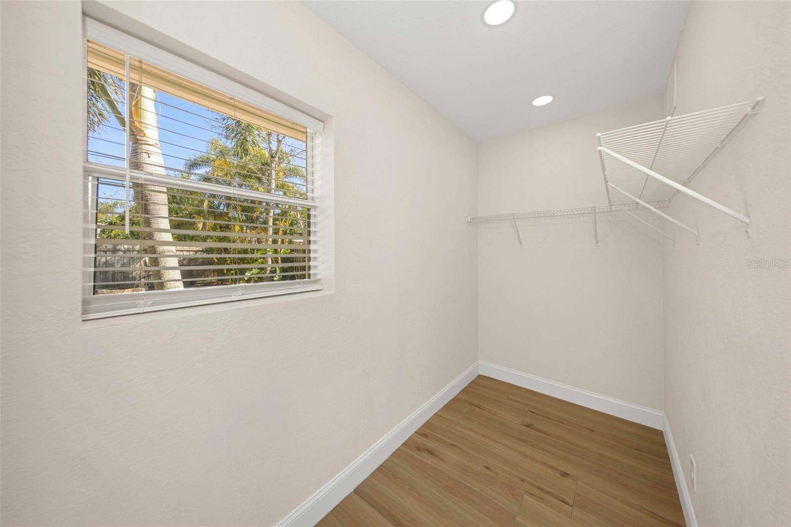 Spacious walk-in closet.