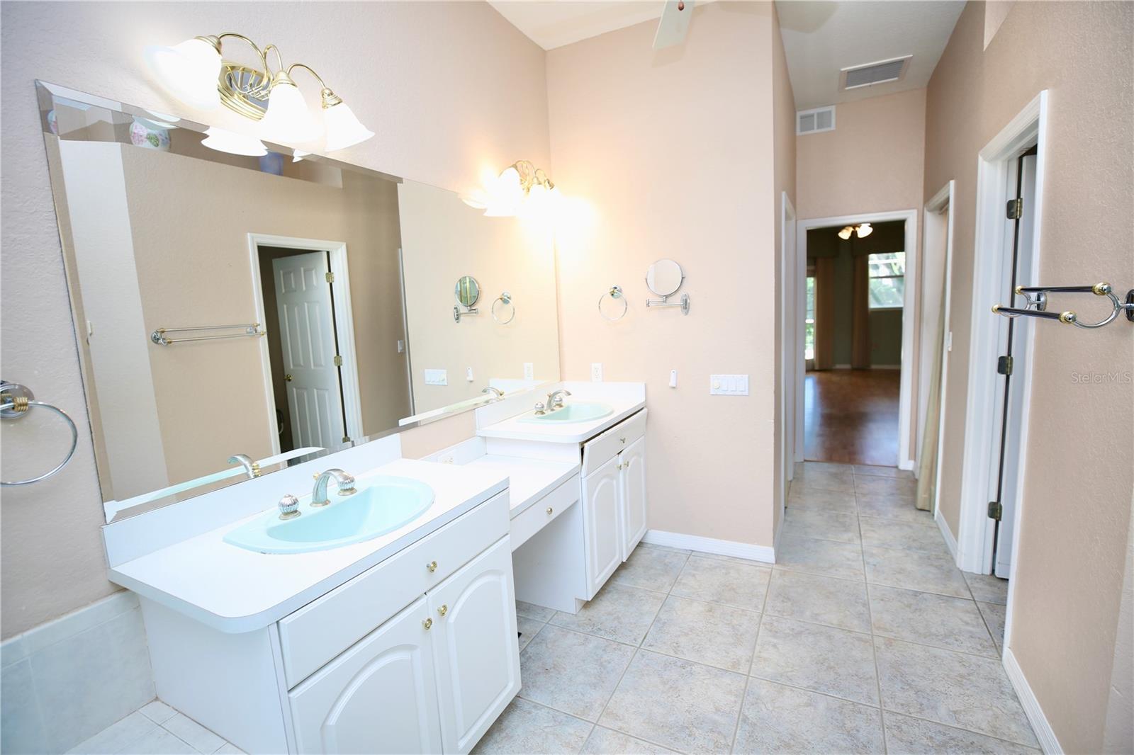 Master bathroom with double sinks