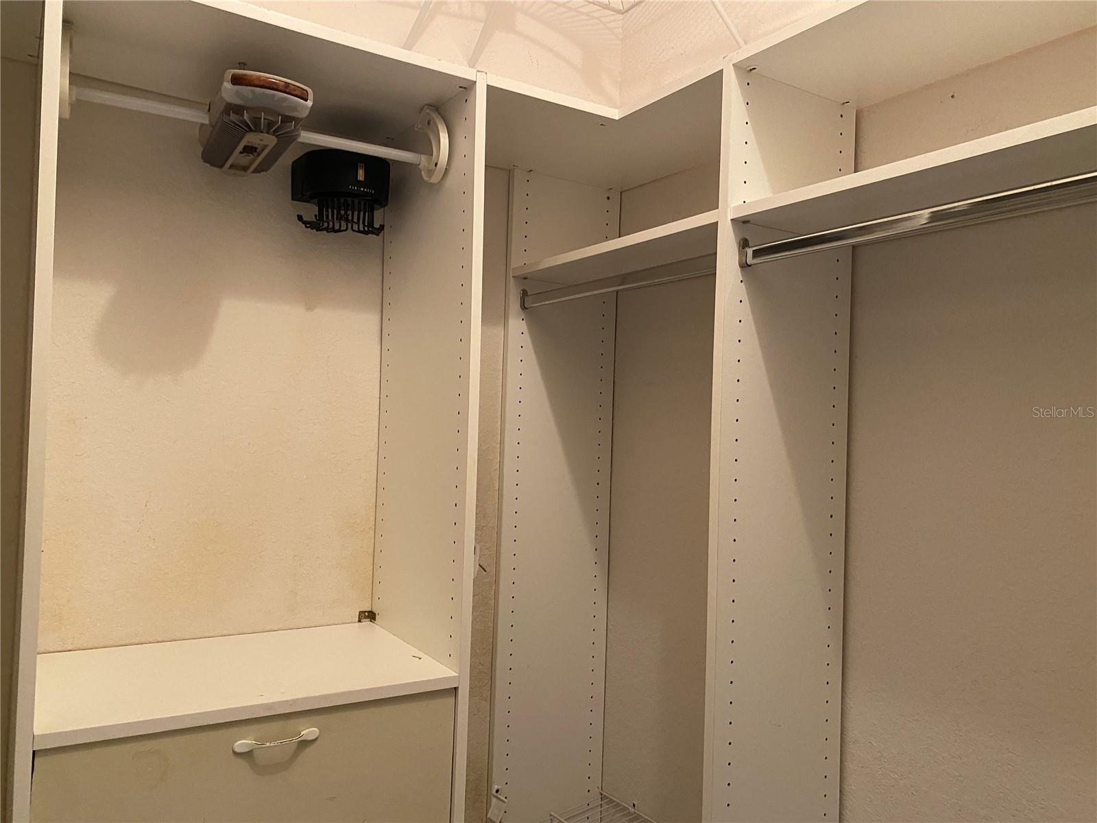 Master walk in closets with built ins