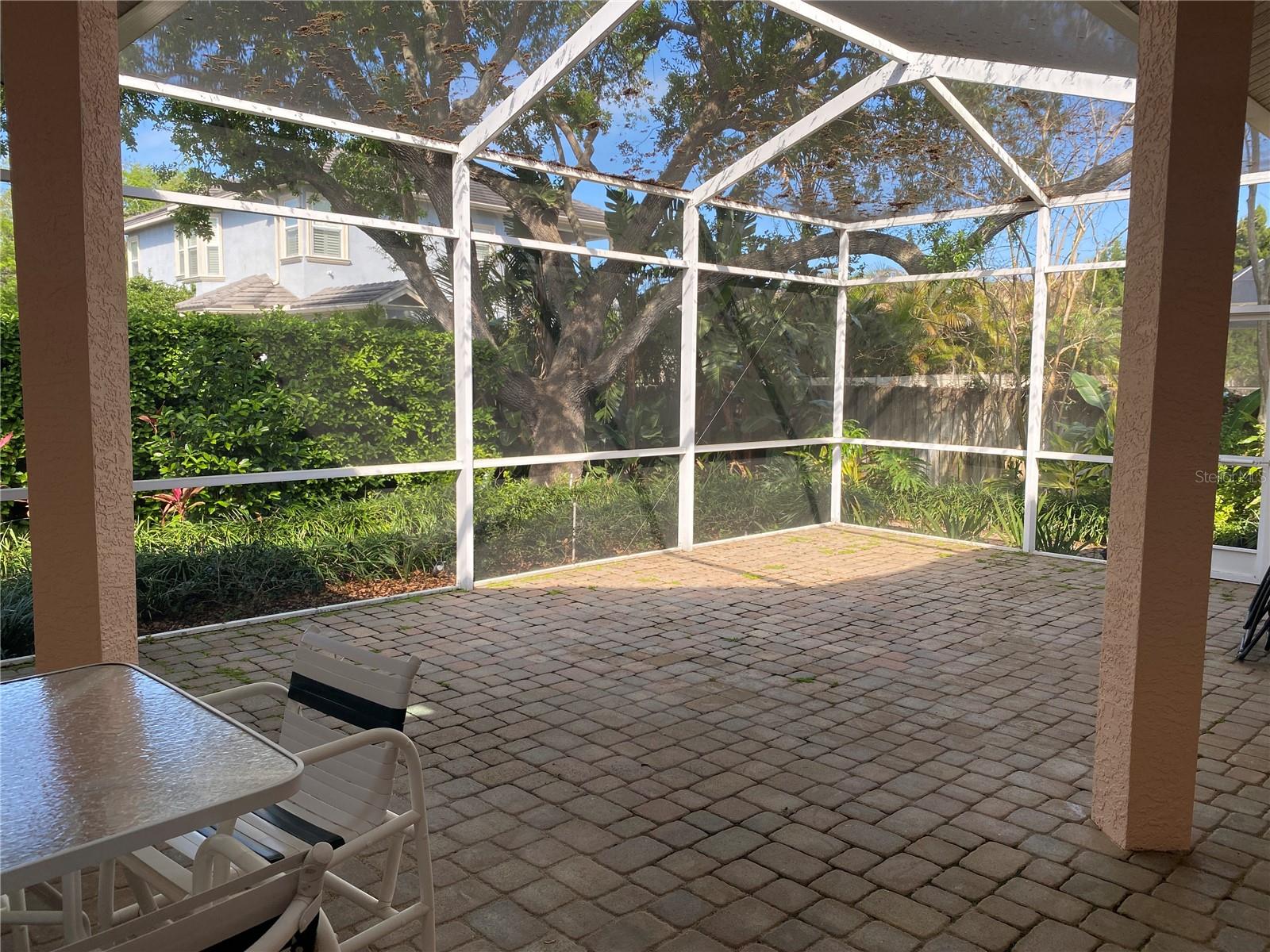 Patio with full birdcage