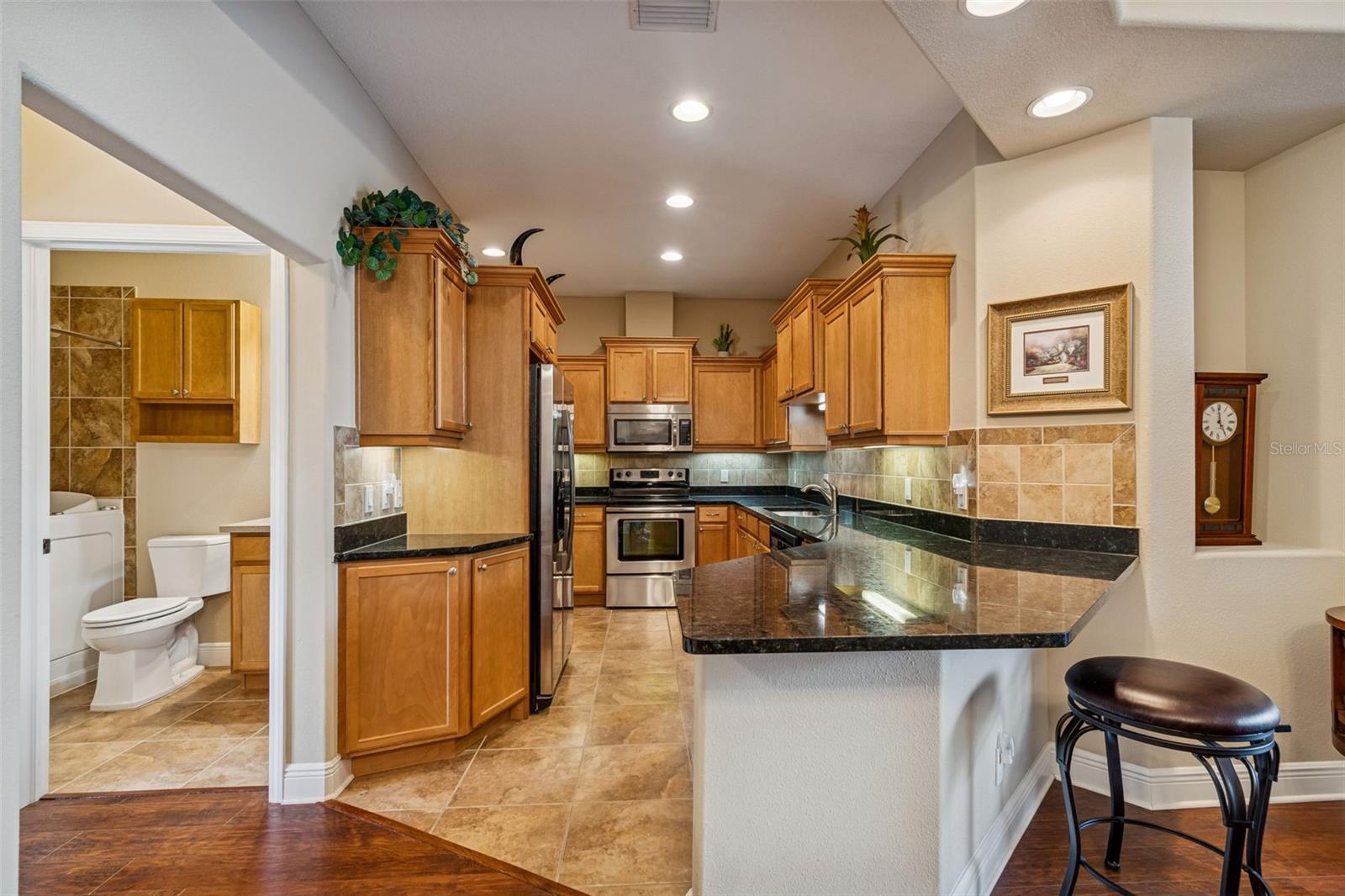 Kitchen with stainless applicances