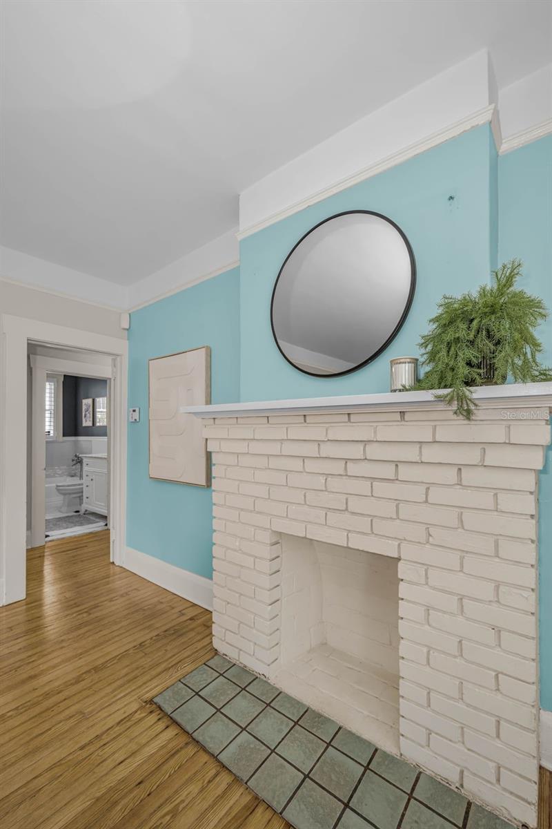 living room with fireplace