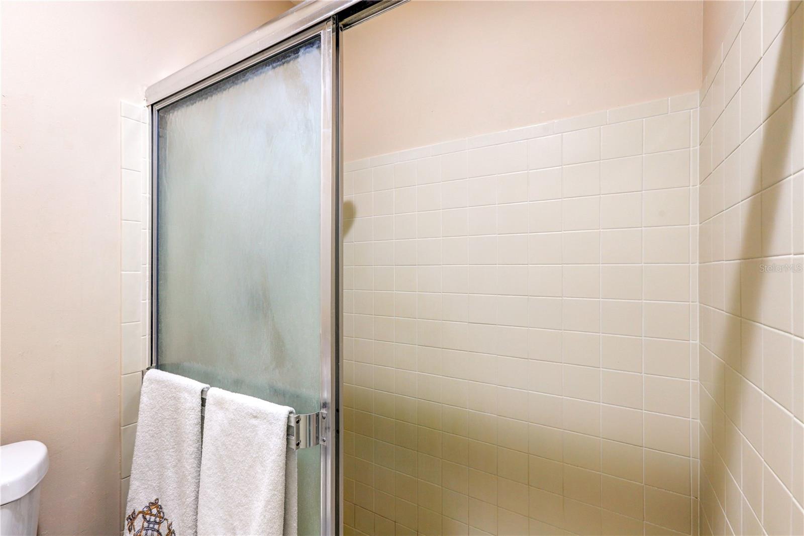 Full shower in primary bathroom