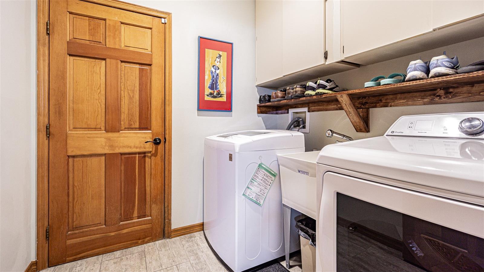 Utility Sink and Upper Cabinets for Storage