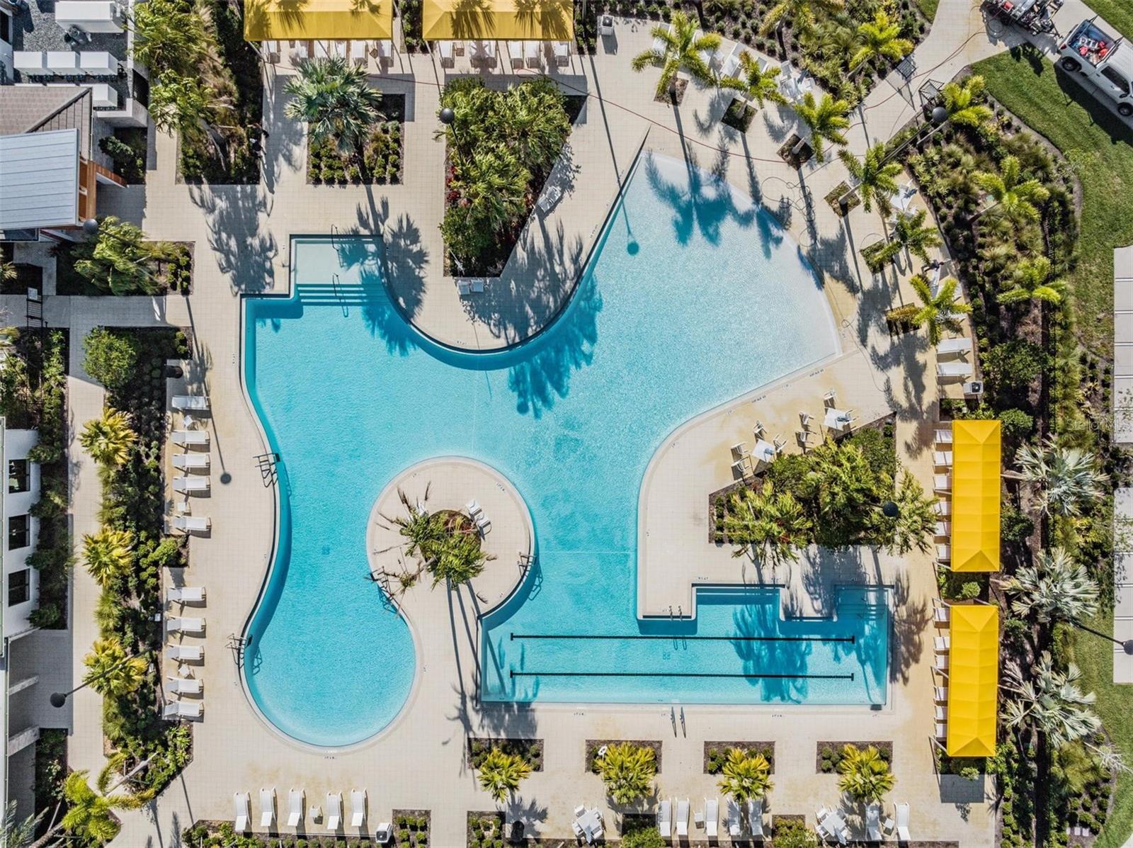 Heated resort style pool