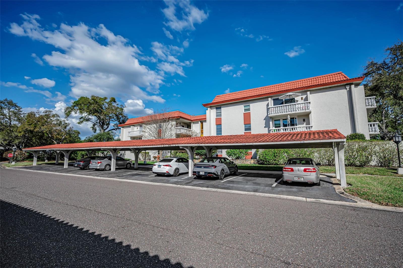 Covered Parking Spot at Building Entrance