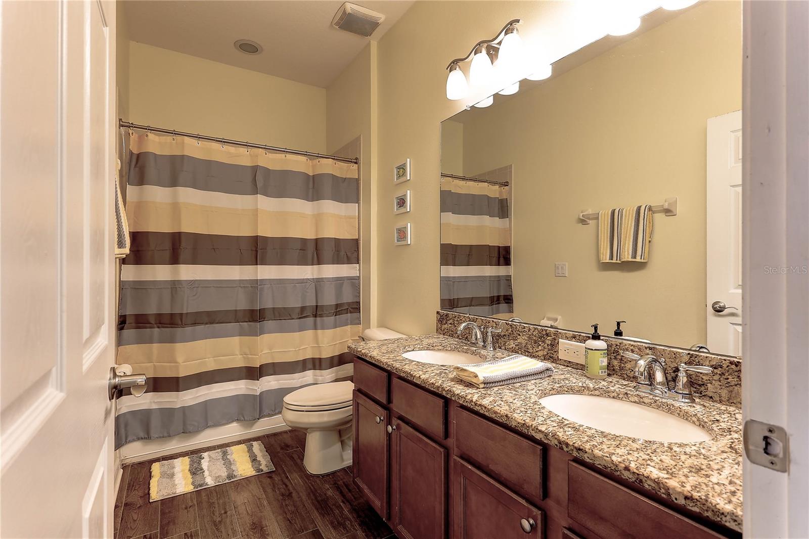 Hall Bath, Double Sinks, Granite