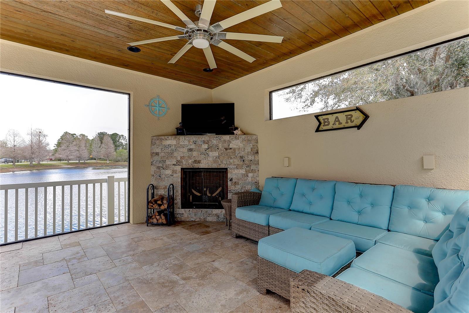 Pool Cabana Fireplace