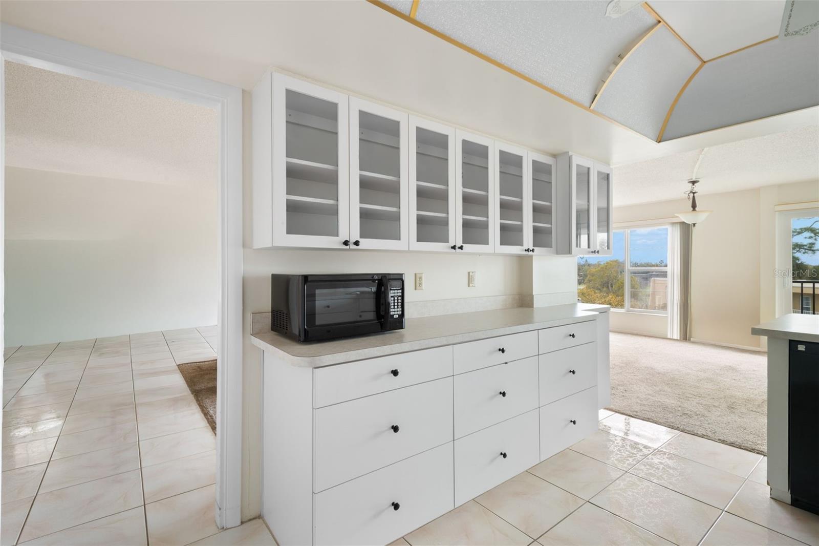 Numerous drawers and cabinets