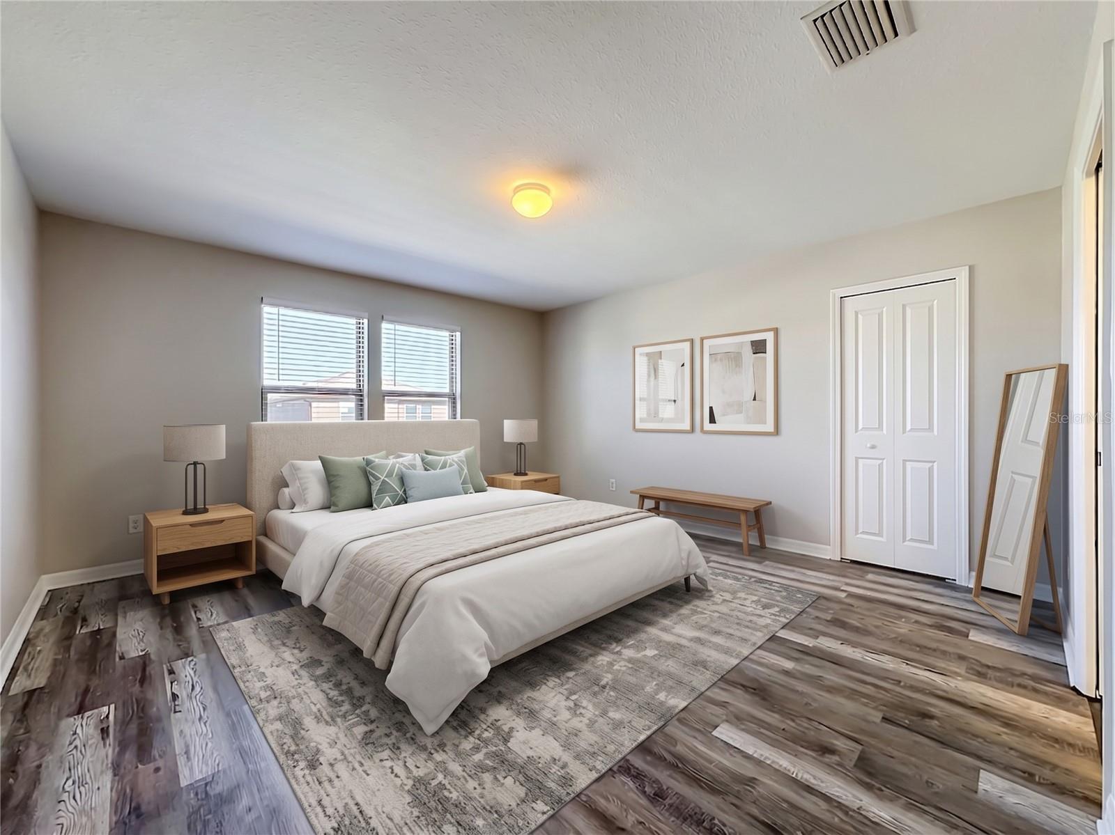 Staged master bedroom