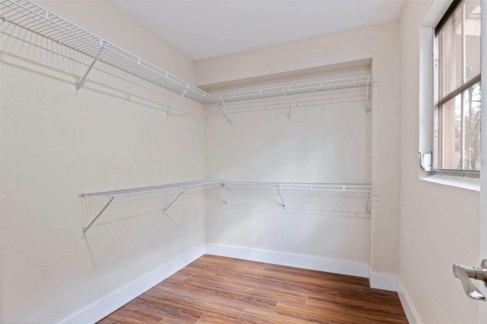 Walk-in primary closet