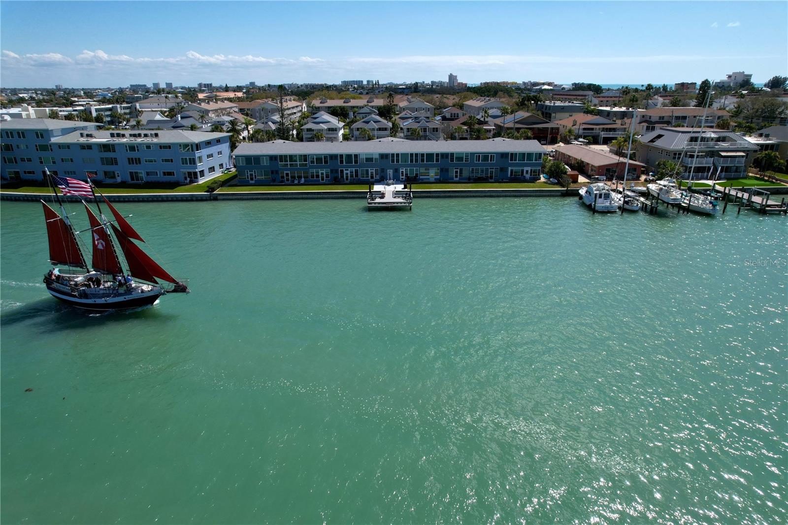 Water views from your back patio with amazing views of boats passing by and dolphins at play.