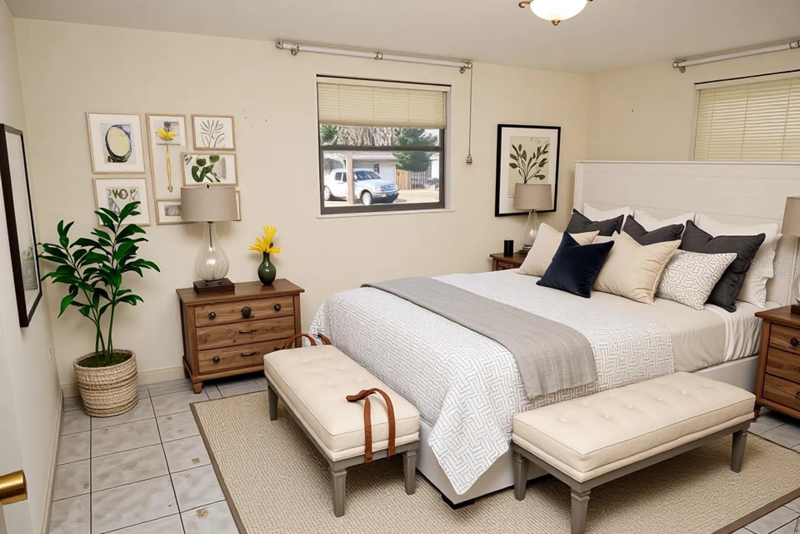 bedroom virtually staged