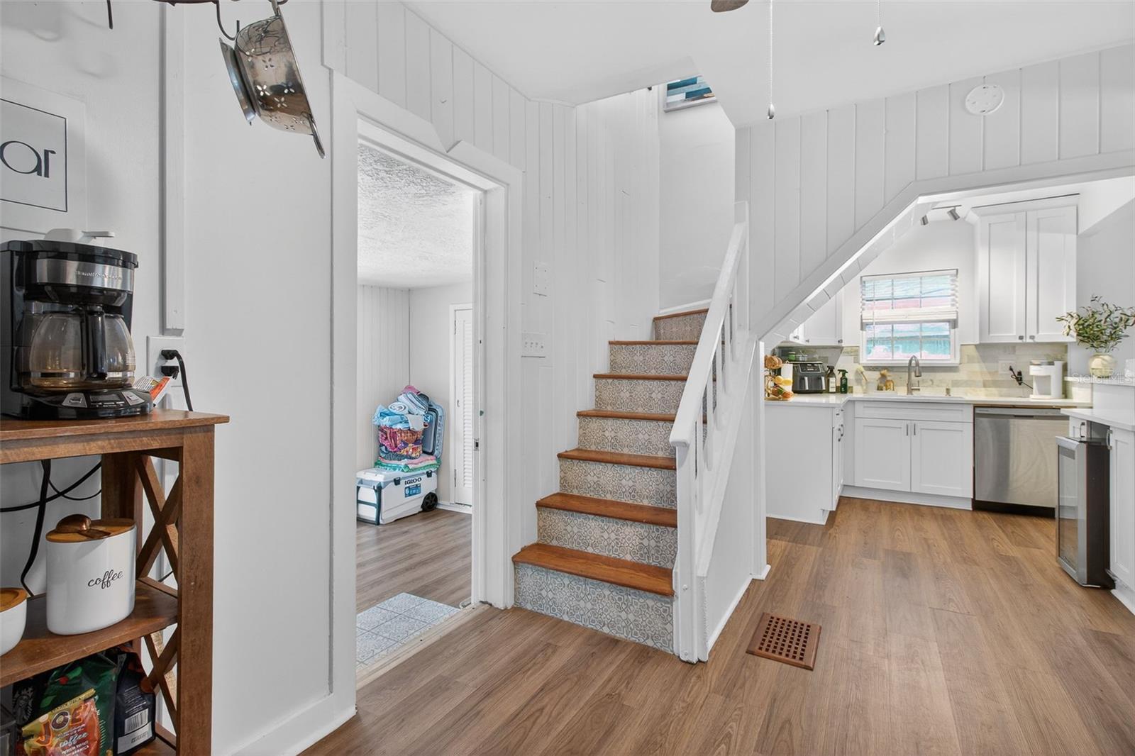 Castle stairs -orig hardwood