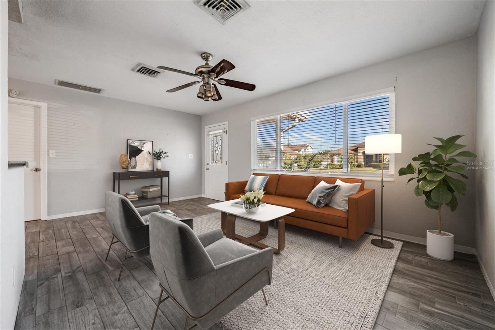 Living Room virtually staged