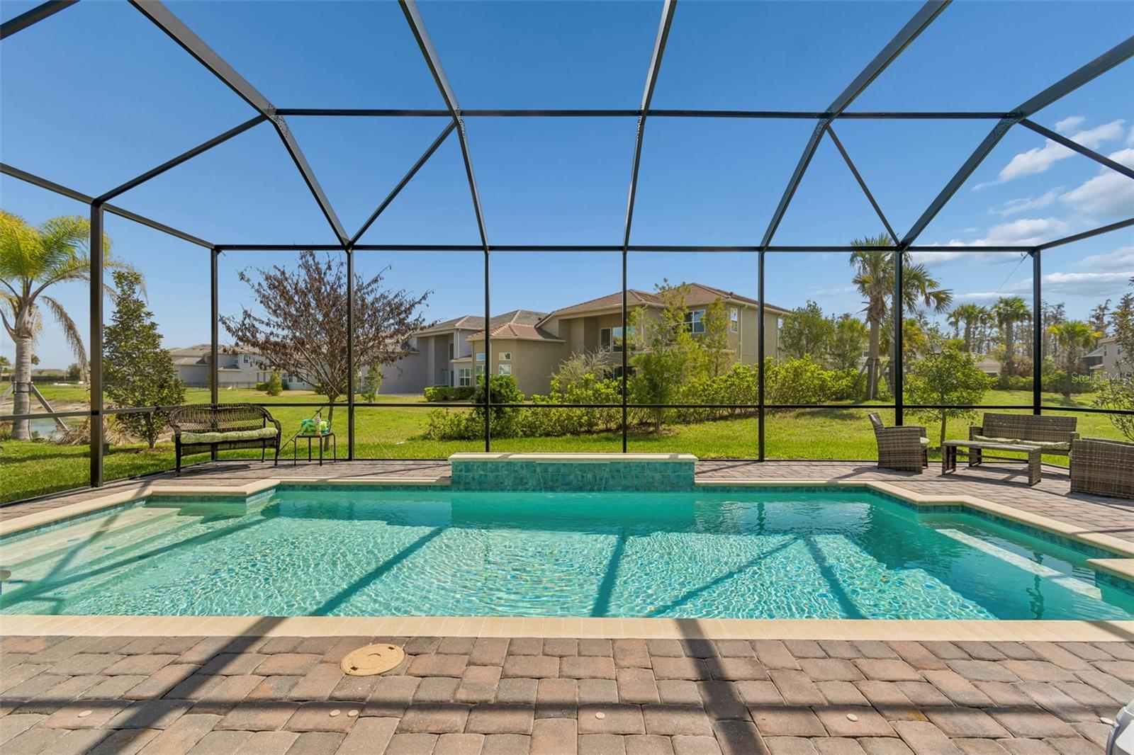 Oversized heated, saltwater pool with waterfall!