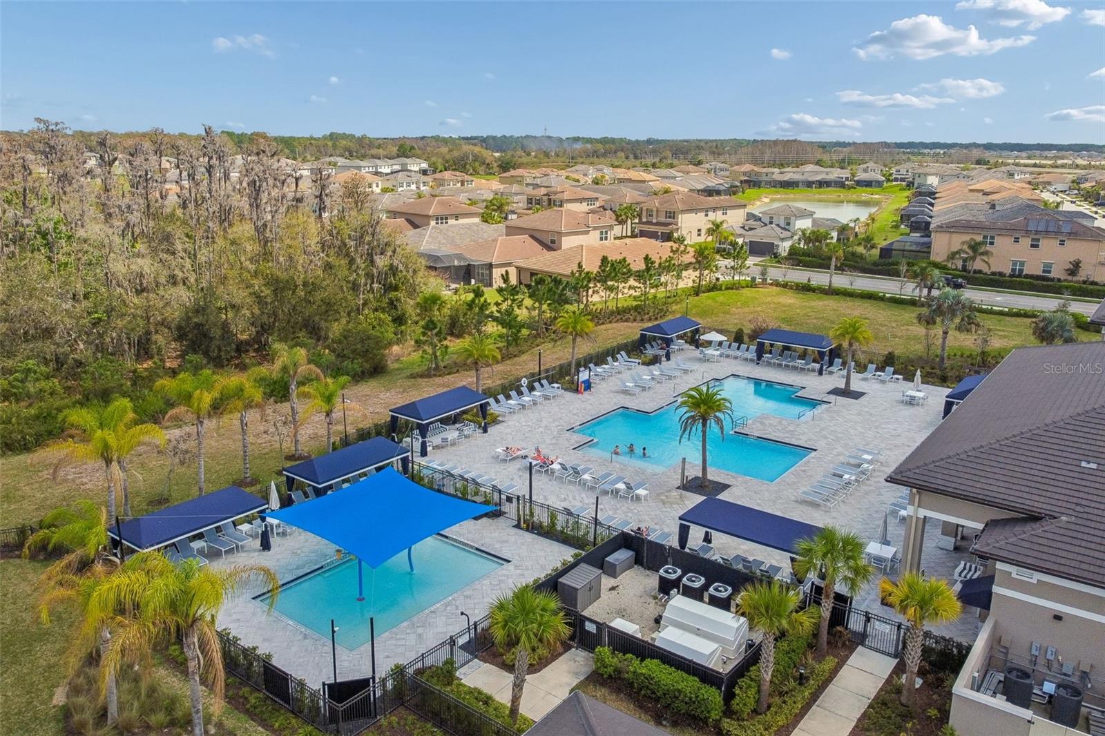 Pool and splash pool behind the clubhouse.