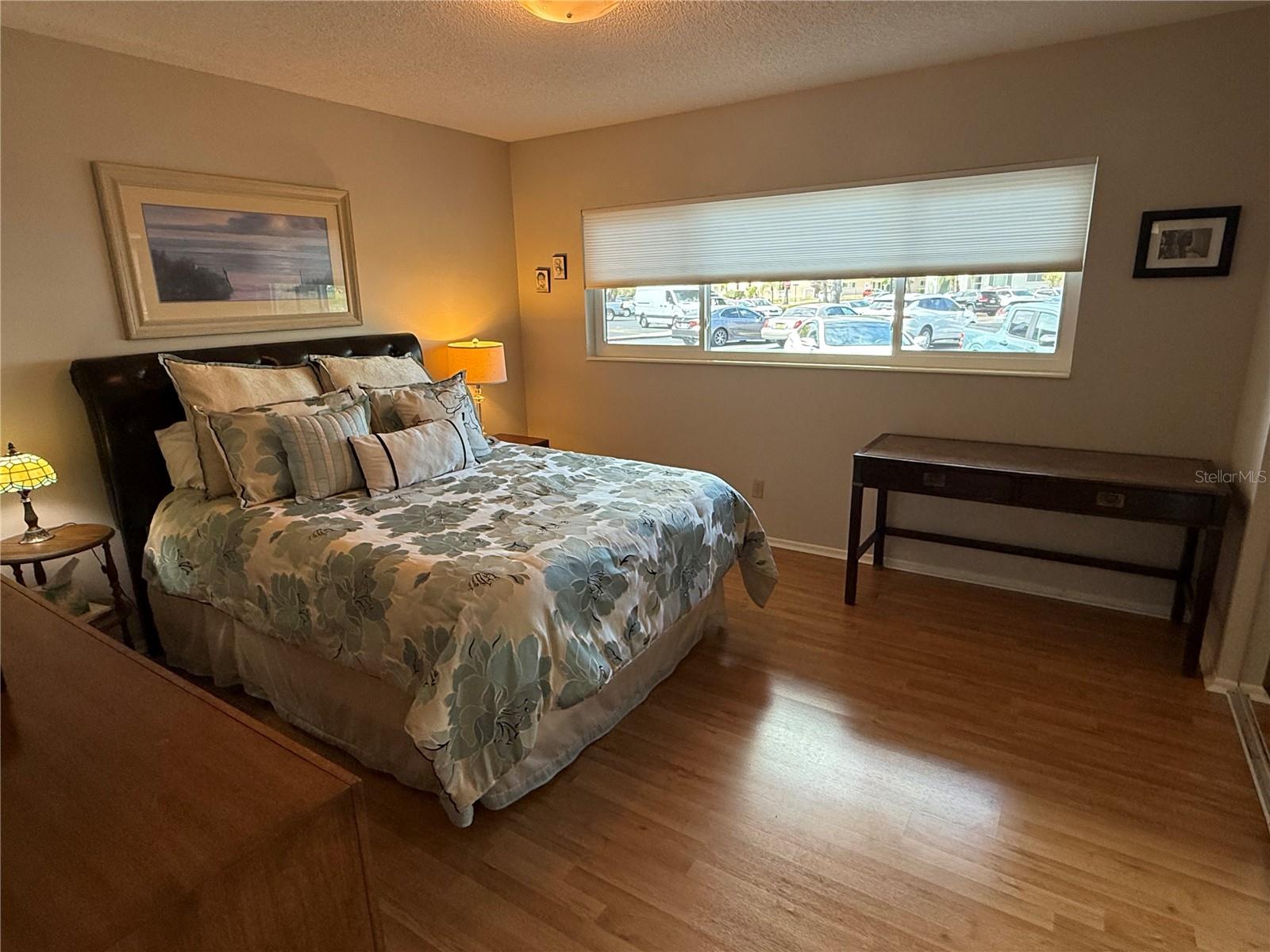 Guest bedroom with impact-rated windows