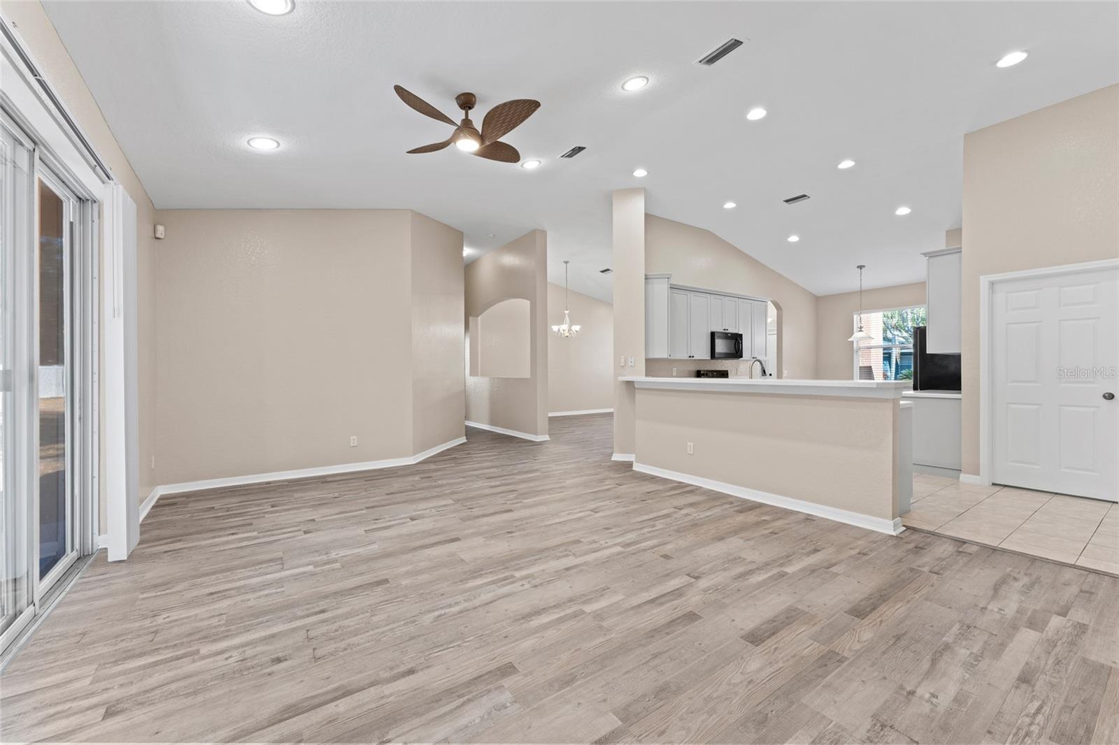 So much natural light through Triple sliders