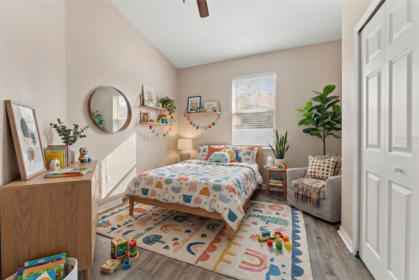 Virtually staged 4th Bedroom