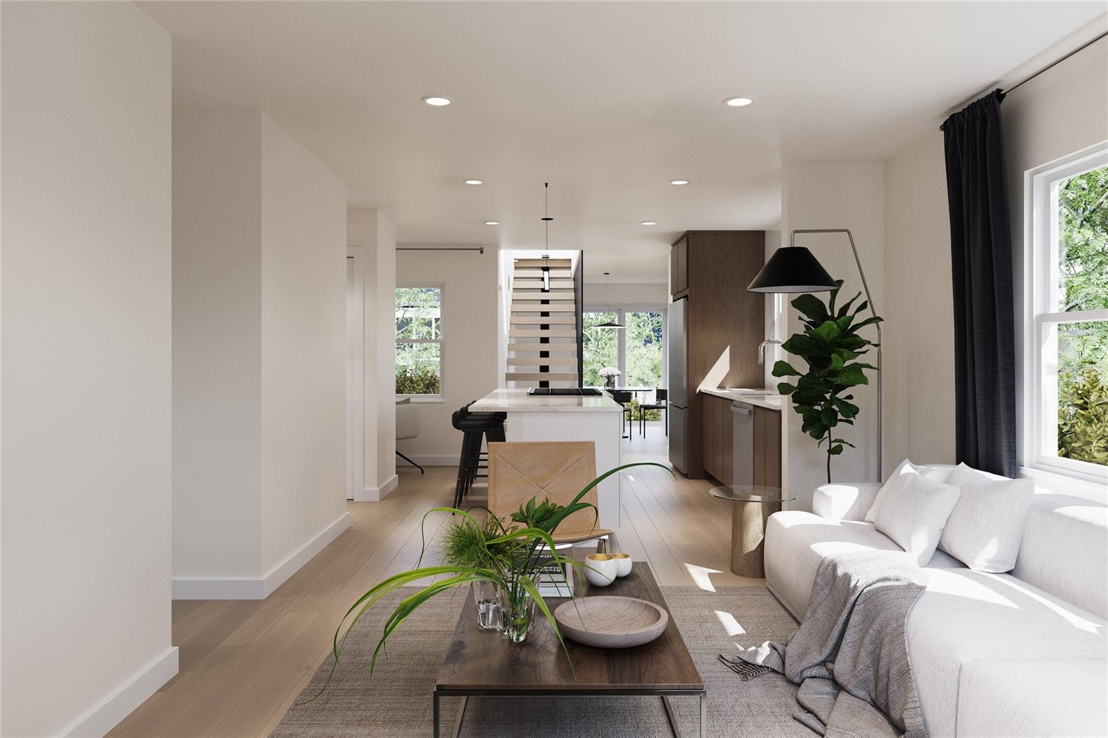 Permitted plans living room/kitchen rendering