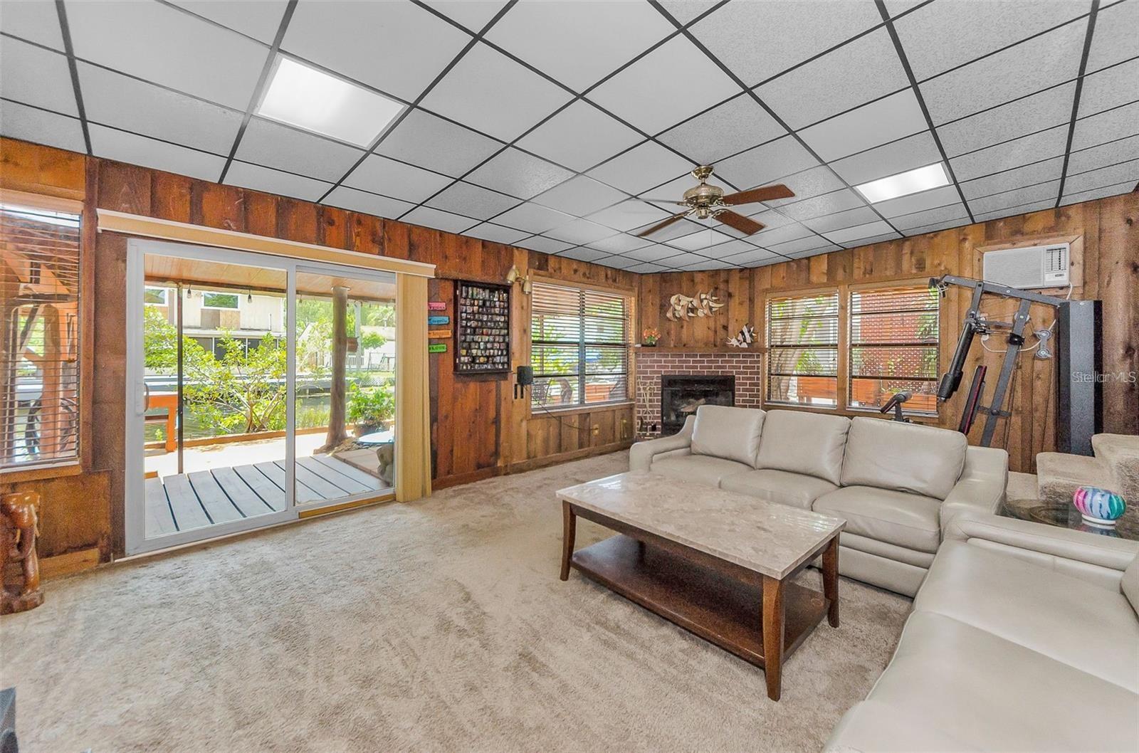 Sliders leading from Florida Room to back deck