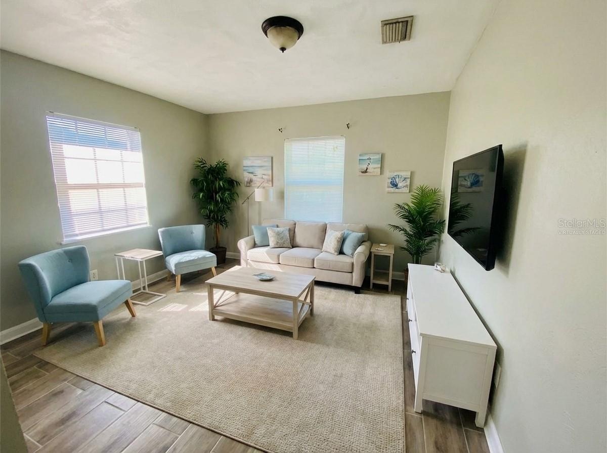 living room virtually staged