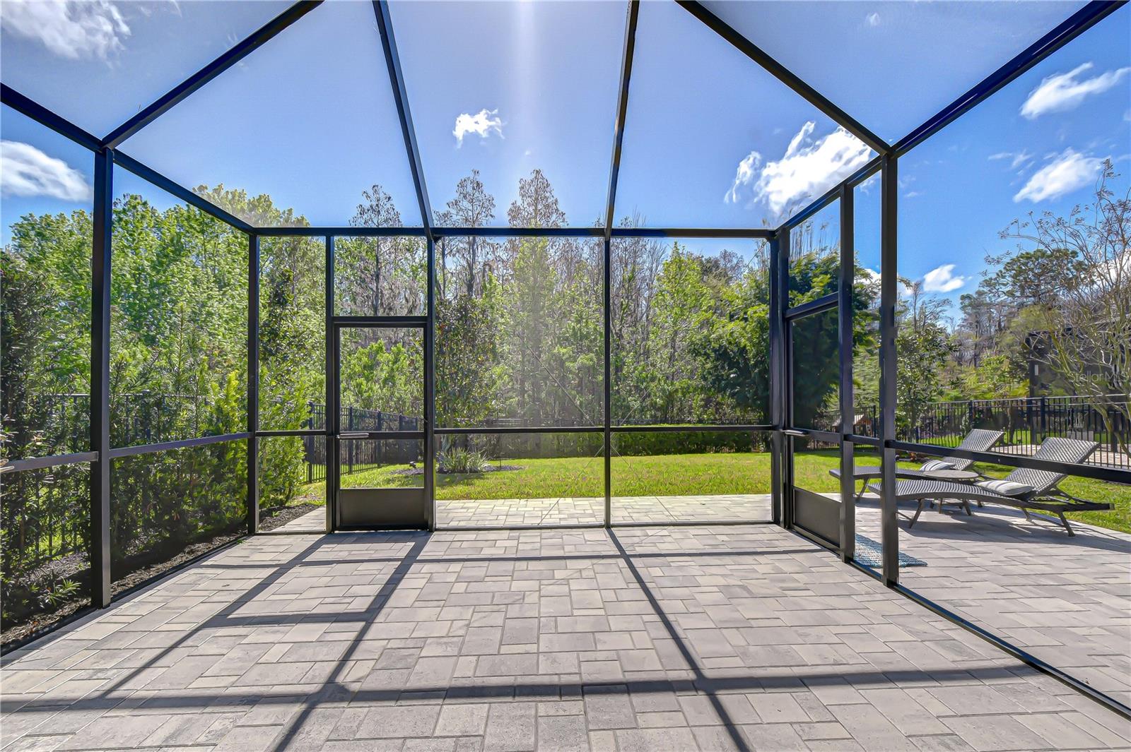 Peaceful outdoor space overlooking the conservation area.