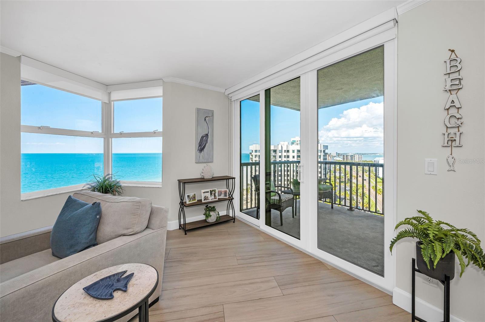 Step out onto the balcony from the Living area