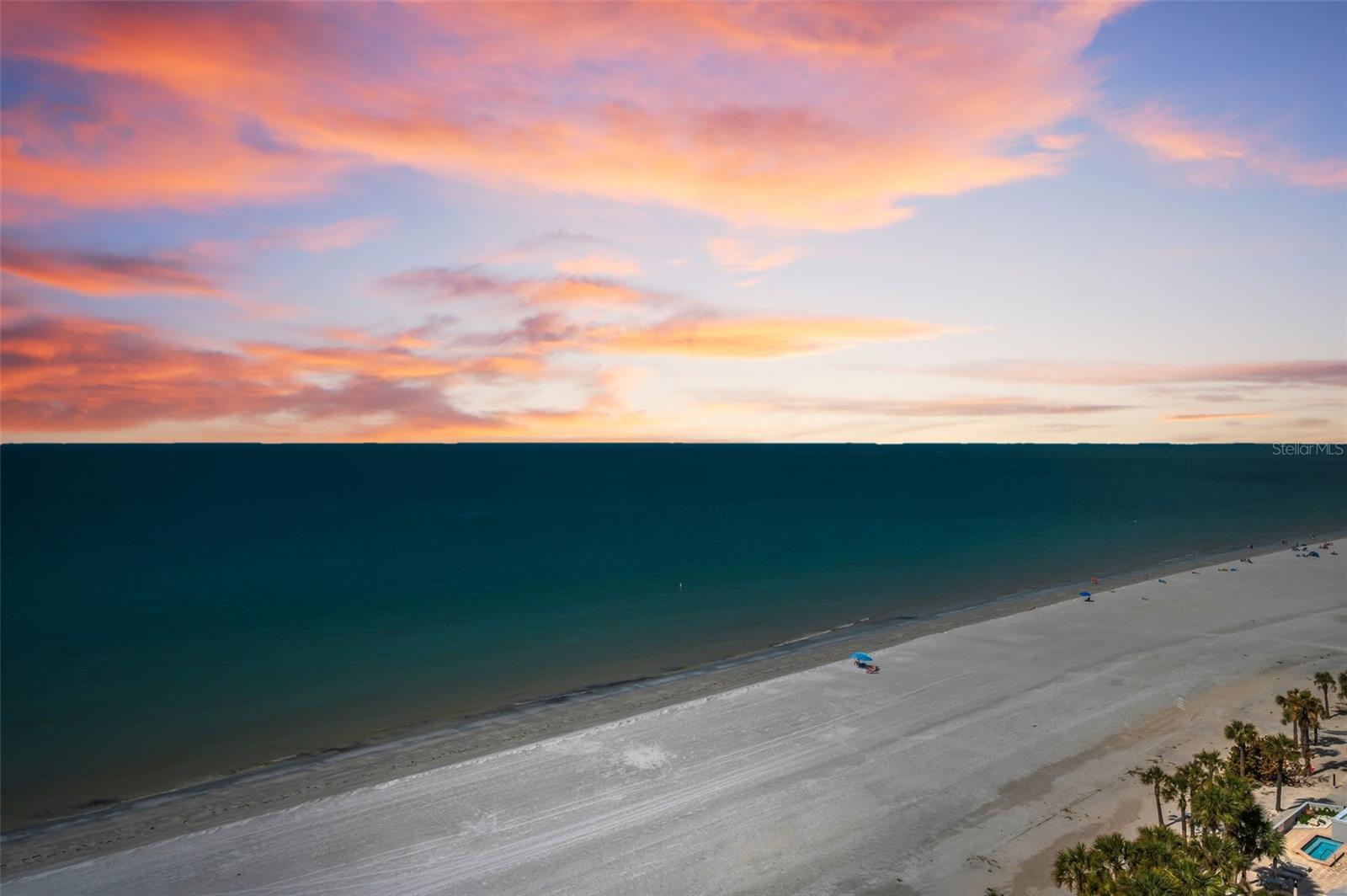 Sunset views of your private Beachfront