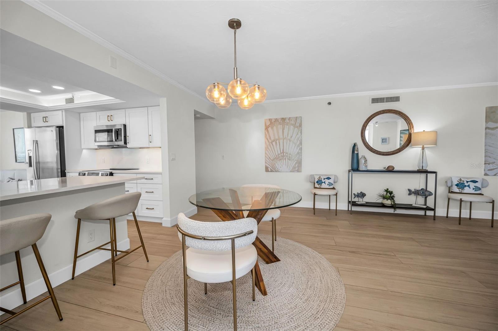 Dining area adjacent to the breakfast bar & kitchen.