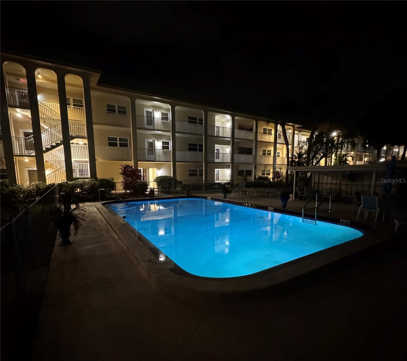 Pool at night