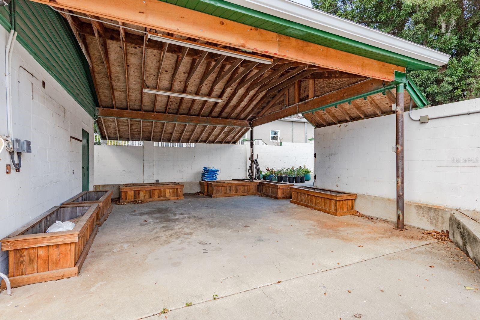 Covered parking area